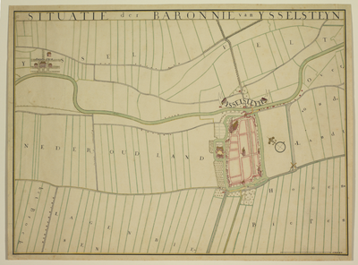 206 Plattegrond van de stad IJsselstein met het omliggende land